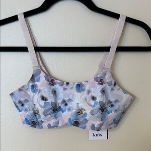 Knix Evolution Floral Bra in Blue and Purple